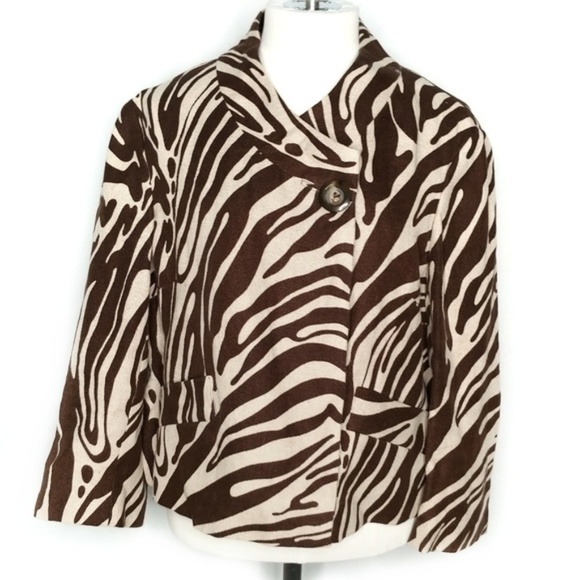 MICHAEL Michael Kors Linen Crop‎ Jacket - Picture 1 of 8